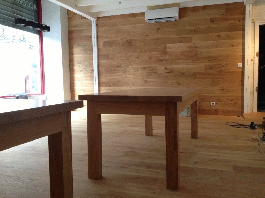pose de lambri, parquet, table bois massif